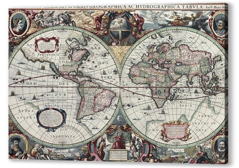 Старинная карта Мира