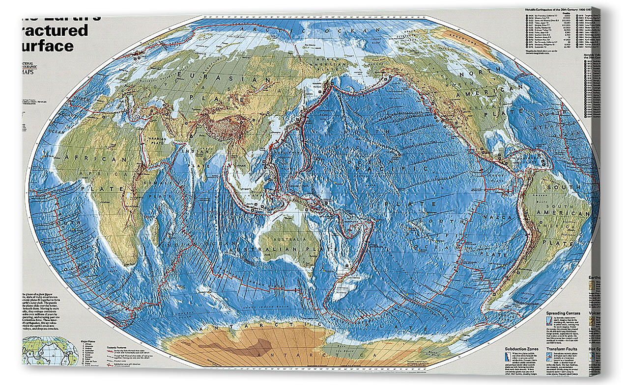 Постер (плакат) Карта мира со спутника , арт.: 150974