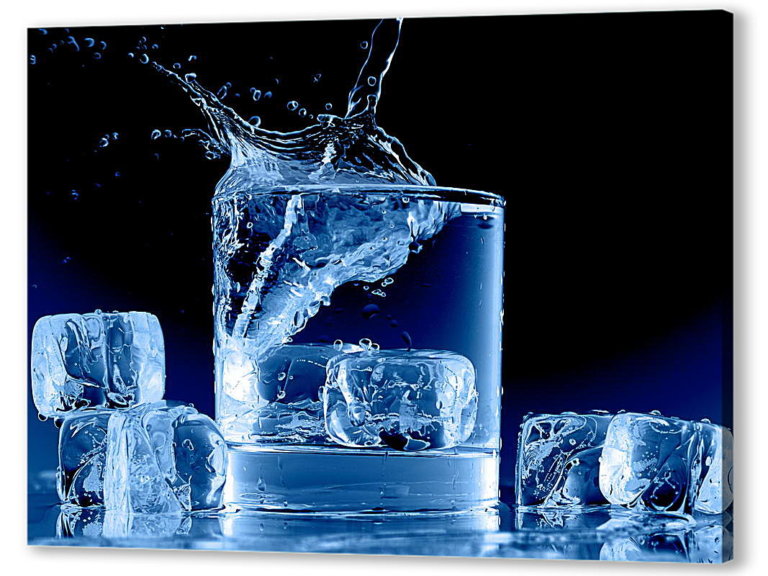 Лед и брызги воды