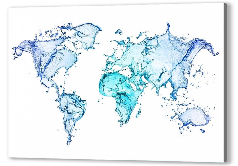 Карта мира из воды
