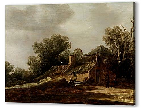 Картина Landscape with peasants hut