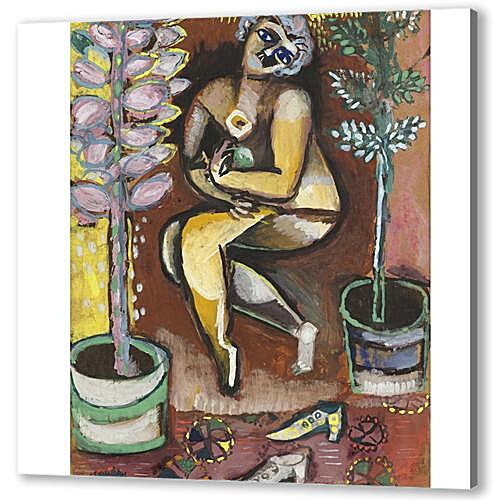 Картина Голый сидящий у цветка (Nu Assis A La Fleur)