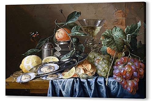 Картина Натюрморт с устрицами и виноградом (Still Life with Oysters and Grapes)