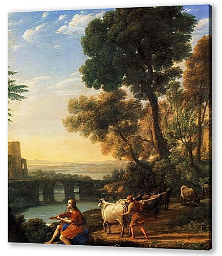Картина Пейзаж с Меркурием, удаляющим волов Аполлона (Paysage avec Mercure enlevant les boeufs d Apollon)