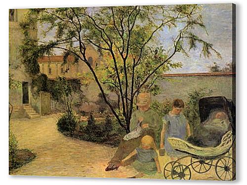 Картина Семья художника в саду на улице Карсель (La famille du peintre au jardin, rue Carcel)
