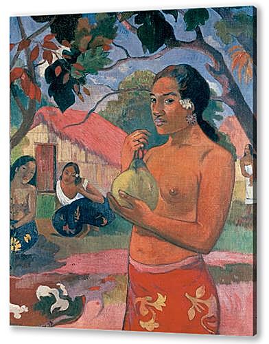 Картина Женщина, держащая плод (Woman Holding a Fruit (Eu haere ia oe))