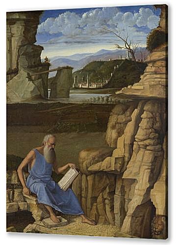 Картина Святой Иероним, читающий на фоне пейзажа (Saint Jerome reading in a Landscape)