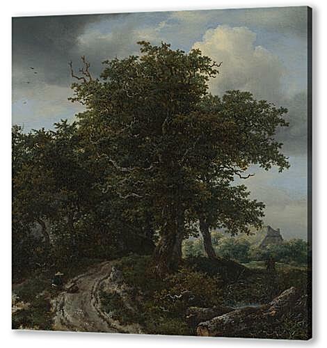 Картина Дорога, петляющая между деревьями к далекой хижине (A Road winding between Trees towards a Distant Cottage)