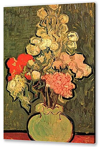 Картина Натюрморт Ваза с розами-мальвами (Still Life Vase with Rose-Mallows)